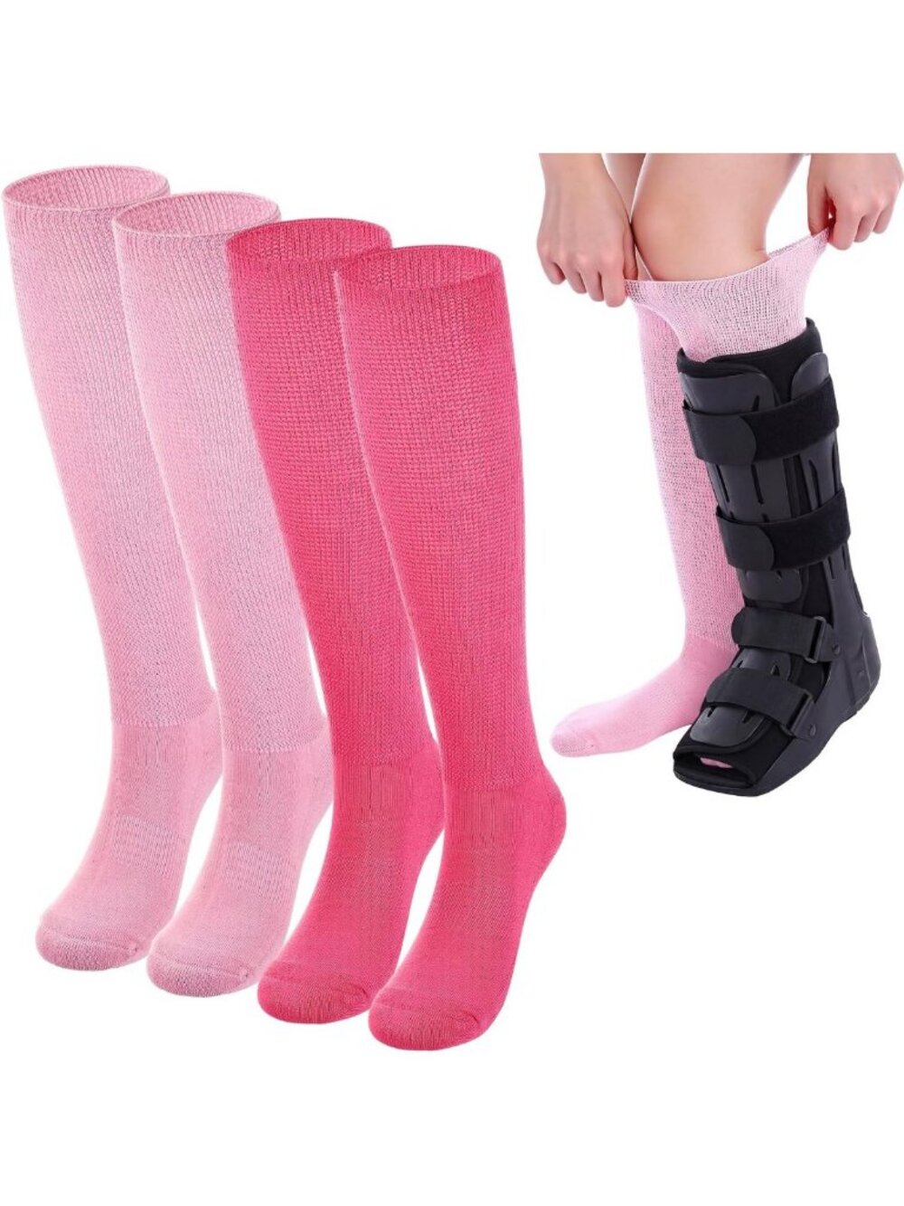 Comfortable Walking Boot Socks - 2 Pairs, Cushioned, Moisture-Wicking, Perfect